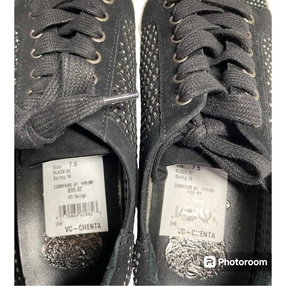 NWT Vince Camuto Leather Chenta Sneakers Perforated & Studded Lace Ups Size 7.5 - Picture 5 of 10